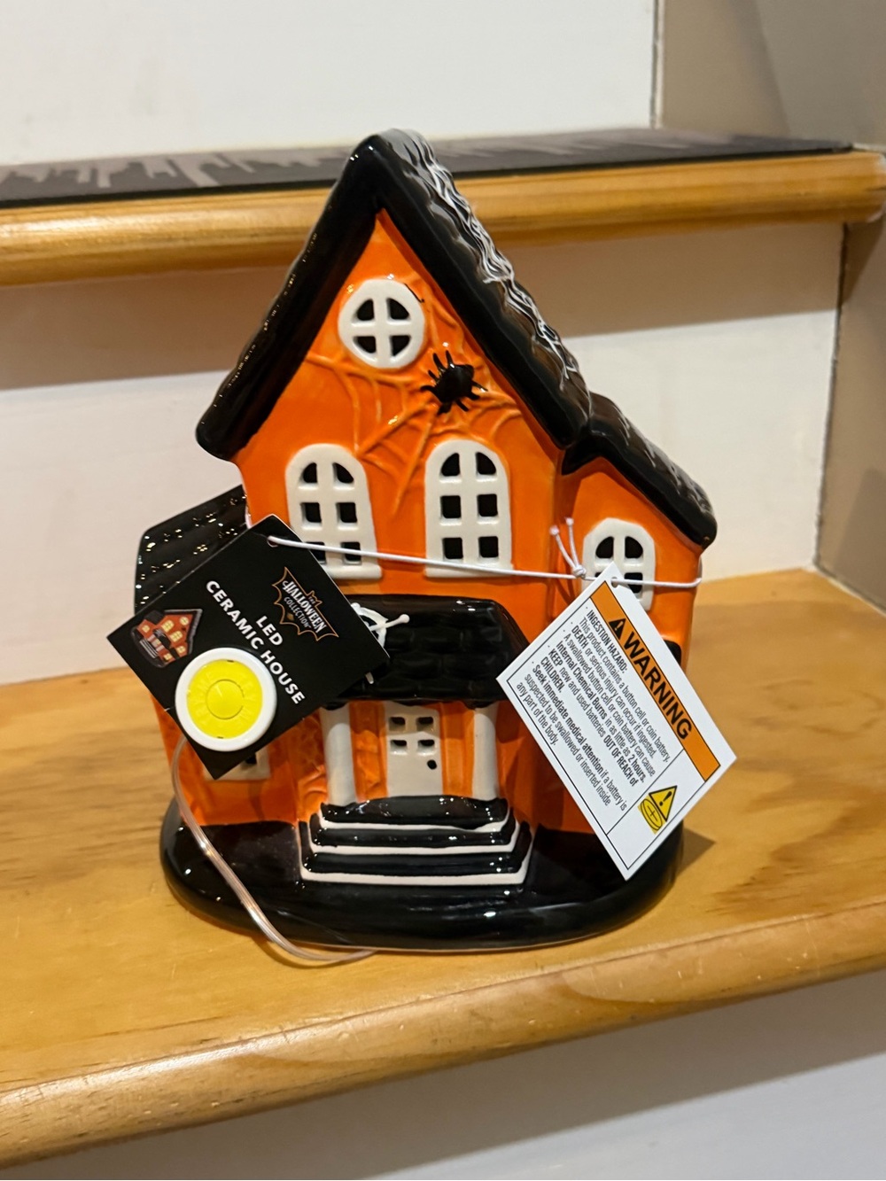 LED Ceramic Halloween House - Orange and Black Aldi finds viral nwt